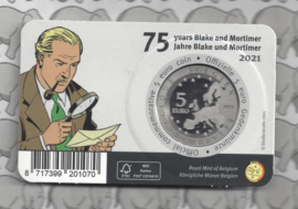 België 5 euromunt 2021 "75 jaar Blake en Mortimer", kleur BU in coincard