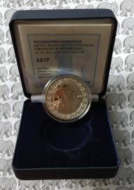 Griekenland 10 euromunt 2017 "Sappho". Proof, zilver in doosje met certificaat X