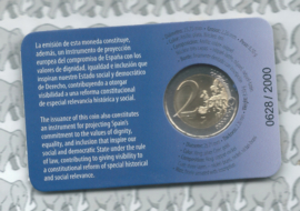 Spanje 2 euromunt CC 2026 (29e) "Spanje en personen met beperking" in coincard
