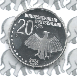 Duitsland 20 euromunt 2024 (40e) "150e verjaardag van Erich Kästner", zilver (kleur)