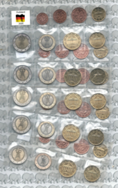 Duitsland 5 x UNC serie 2026, letters A, D, F, G en J