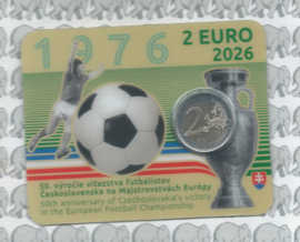 Slowakije 2 euromunt CC 2026 (22e) "Tsjechoslowakije wint het EK van 1976" (in coincard)