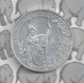 Oostenrijk 10 euromunt 2005 (7e) "60 jaar tweede Republiek" (zilver)