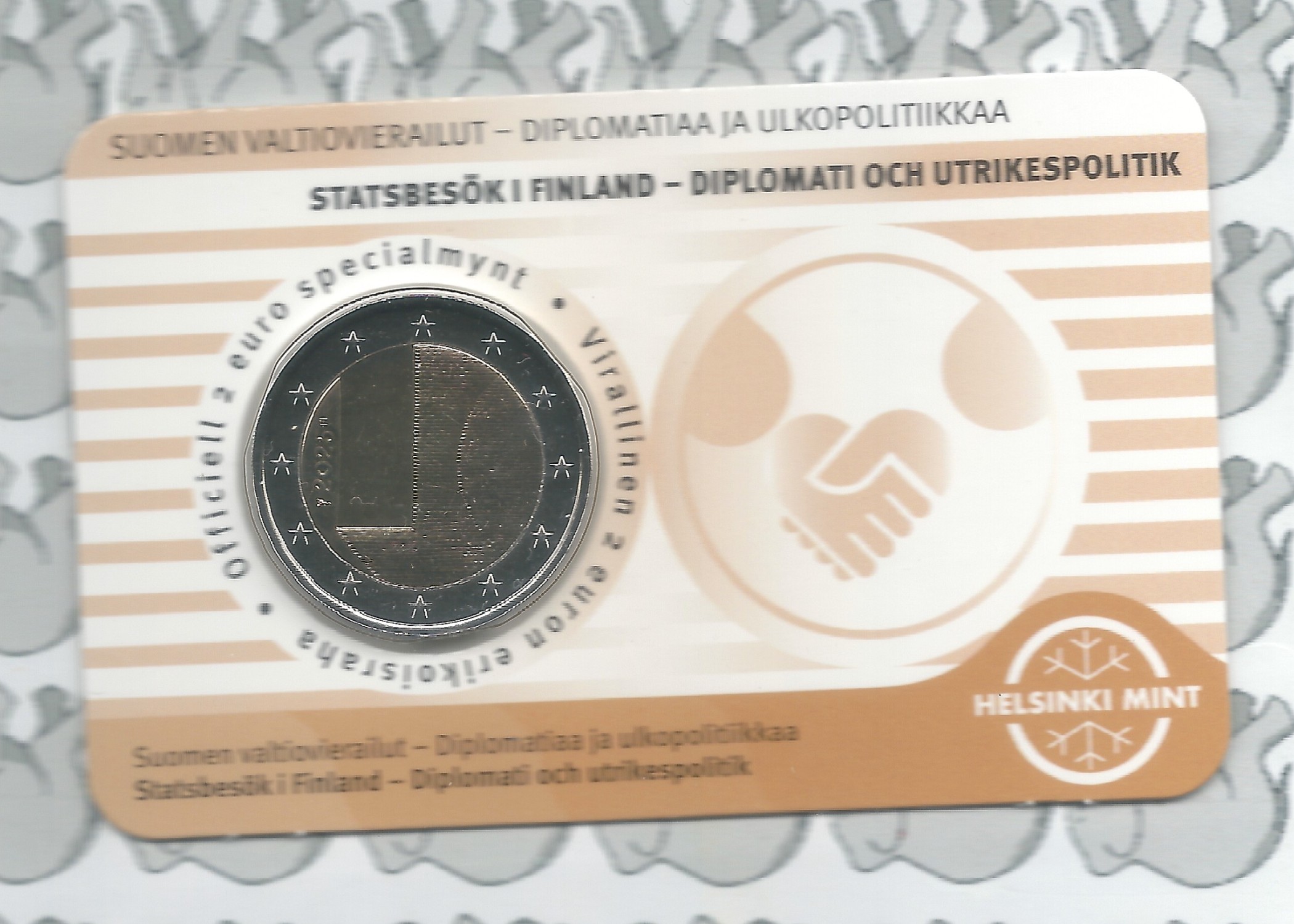 Finland 2 euromunt CC 2025 (38e) "Staatsbezoek" in coincard Finse versie