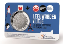 Nederland 5 euromunt 2018 (37e) "Leeuwarden vijfje" (BU, met nummer in coincard)