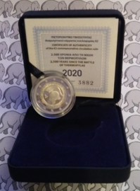 Griekenland 2 euromunt CC 2020 (21e) "2500 Jaar na de Slag bij Thermopylae", proof in doosje met certificaat