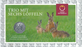 Oostenrijk 5 euromunt 2026 (52e) "Durers hazentrio" (zilver in blister)