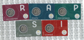 Frankrijk 5 x 2 euromunt CC 2024 (32e) "Olympische Zomerspelen van 2024", in 5 verschillende coincards