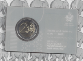 San Marino coincard 2018 nummer 2 met 2 euromunt