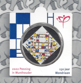 Nederland 150 jaar Piet Mondriaan (penning in munthouder, HCF)