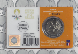 Frankrijk 2 euromunt CC 2022 (28e) "Olympische Zomerspelen Parijs 2024", in gele coincard