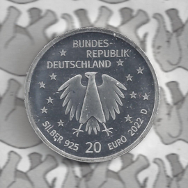 Duitsland 20 euromunt 2022 (32e) "50 Jahre deutsches Kinderhilfswerk", zilver