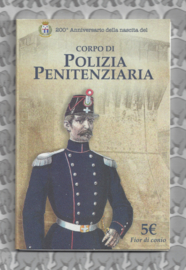 Italië 5 euromunt 2017 "Polizia Penitenziara". Zilver in coincard/blister