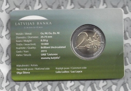 Latvia 2 eurocoin CC 2015 "zwarte ooievaar" (in coincard)