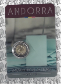 Andorra 2 euromunt CC 2015 (3e)"30e verjaardag van de invoering van de meerderjarigheid en de toekenning van politieke rechten op 18 jaar" in coincard
