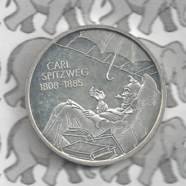 Duitsland 10 euromunt 2008 (34e) "200e Verjaardag Carl Spitzweg" (zilver).