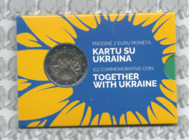 Litouwen 2 euromunt CC 2023 (16e) "Samen met Oekraïne" in coincard