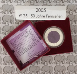 Oostenrijk 25 euromunt 2005 "50 jaar televisie" (Niob)
