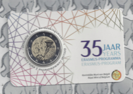 België 2 euromunt CC 2022 "35 jaar Erasmus programma" in coincard Nederlandse versie