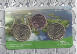 Nederland coincard 2022 "Floriade Expo" (2 x 20 eurocent en 2 eurocent)
