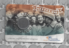 Nederland 2020 serie 4 x '41, '42, '43 en '44 "75 Jaar bevrijding" (1 cent zink, in coincard)