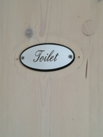 Emaille deurbordje, toiletbordje.