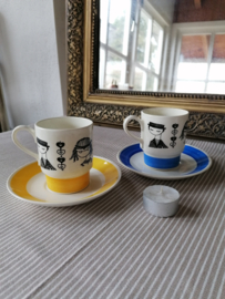 Vintage kop en schotels