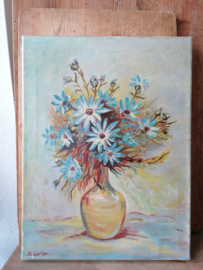 Vintage schilderij met bloemen.