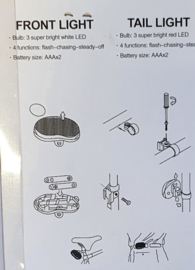 Setje LED-verlichting (voor + achter)