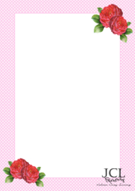 Briefpapier Polkadot Bloemen (PDF ZELF PRINTEN)