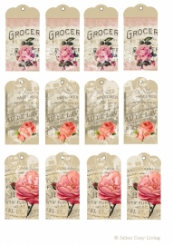 Label Roses (PDF ZELF PRINTEN)