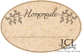 Etiket Homemade Ovaal Kraft (PDF ZELF PRINTEN)