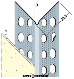 SG 9078 - 1mm gipsplaat hoekbeschermer alu 2,60 (50lgt, 130mtr)