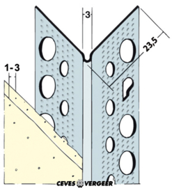 SG 1029 wit - 1-3mm hoekbeschermer aluzink  2,70mtr (25 lgt, 67,5mtr)