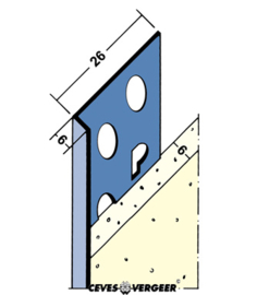 2135 - 6mm RVS stucstop 2,60mtr (25 lgt, 65mtr)