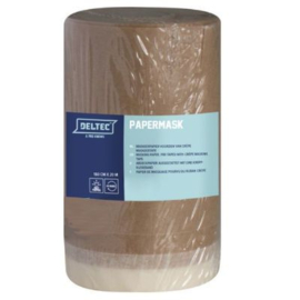 Deltec Papermask 18 cm X 20 mtr maskeerpapier voorzien van crépe maskeertape