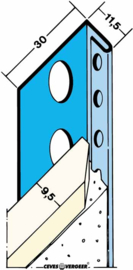 1135 gipsplaatprofiel 11,5mm verzinkt staal (25lgt, 62,5mtr) voor 9,5mm plaatdikte