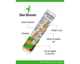 Den Braven Stuc-o-seal 310ml wit - Hoogwaardige watergedragen acrylaatkit met korrelstructuur
