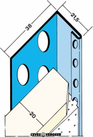 1134 gipsplaatprofiel 21,5mm verzinkt staal (25lgt, 62,5mtr) voor 20mm plaatdikte