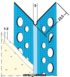 SG 1030 - 1-3mm hoekbeschermer aluzink 0,4mm 2,70mtr (25 lgt, 67,5mtr)