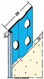 SG 1236 - 3mm stucstop verz.staal 2,60 mtr (25 lgt, 65mtr)