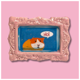 Broche 'cavia hoi' roze