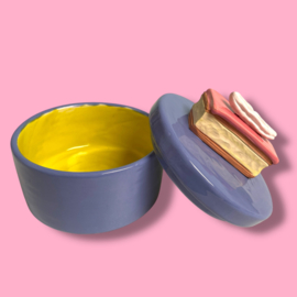 Doosje Tompouce paars van keramiek