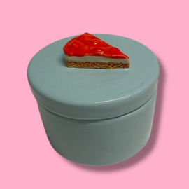 Lichtblauw doosje Monchou  van keramiek