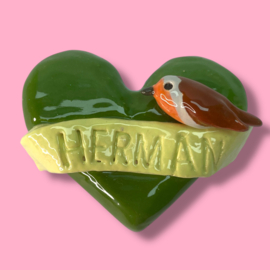 Troost hart van keramiek om op te hangen