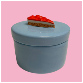 Blauw doosje Monchou  van keramiek