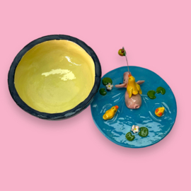 Koektrommel zwemmend varkentje