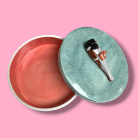 Dooie mus koektrommel confetti met glitter deksel