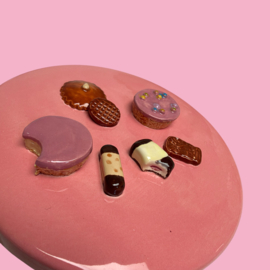 Koekjes koektrommel confetti  roze deksel