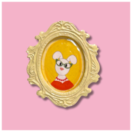 Broche 'konijn met bril'